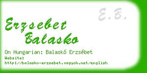 erzsebet balasko business card